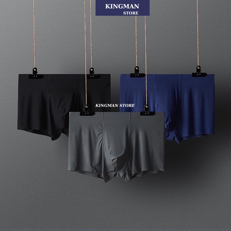 Quần Sịp Đùi Nam Thun Lạnh Lụa Sữa Cao Cấp , Quần Lót Nam Boxer Thun Lạnh Ngăn Mùi Kháng Khuẩn KINGMAN
