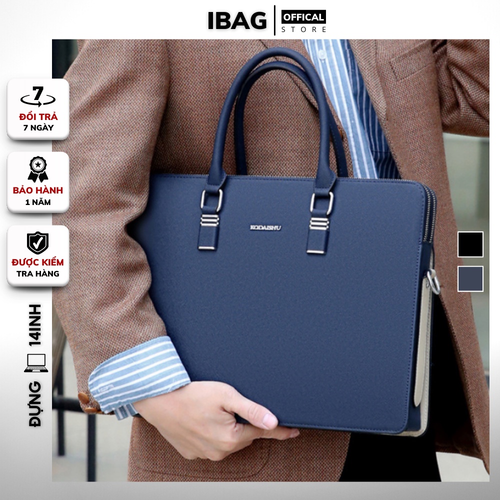 Cặp da công sở,Túi xách công sở nam Cao Cấp KQDAISHU-Chất liệu Da PU cực bền,Cặp Đựng Laptop 14 inh,Vệ sinh dễ dàng-𝑰𝑩𝑨𝑮