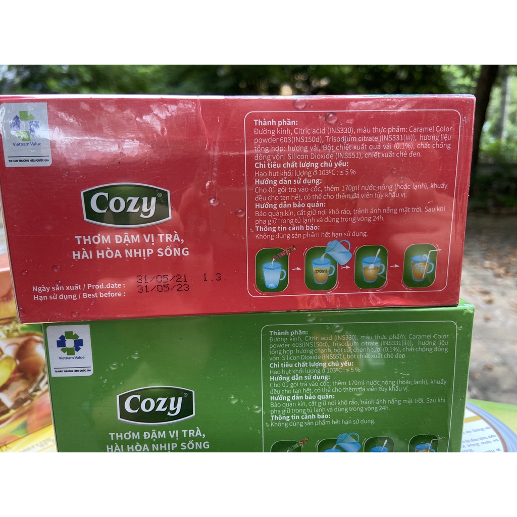 TRÀ COZY ICETEA HOÀ TAN HƯƠNG VẢI 270G 18 gói x 15g