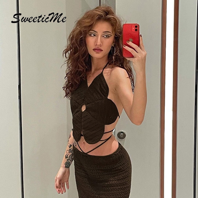 Áo Dệt Kim Hở Lưng Sweeticme 2021 | BigBuy360 - bigbuy360.vn