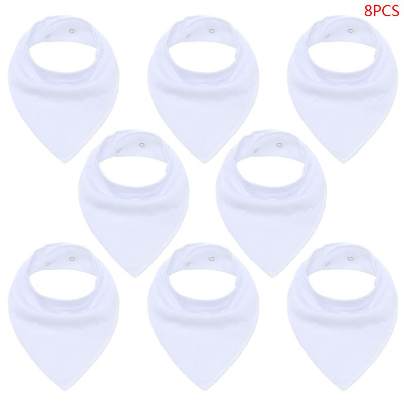 Set 8 Yếm Ăn Cotton Hình Tam Giác Màu Sắc Đáng Yêu Cho Bé