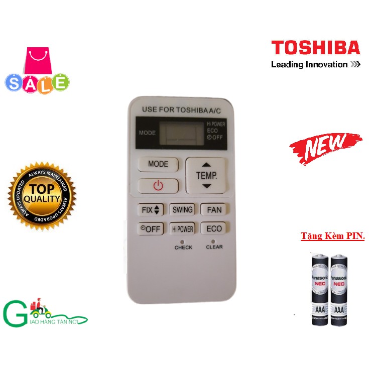 Điều khiển điều hòa Toshiba các dòng RAS-H10 RAS-H13 RAS-H18 1HP 1.5HP 2HP-Hàng tốt-Mới 100%-Tặng kèm PIN