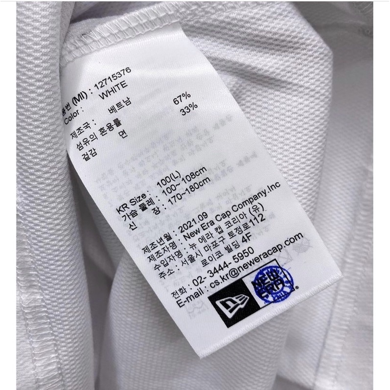 Áo New Era Dodgers trắng chữ xanh