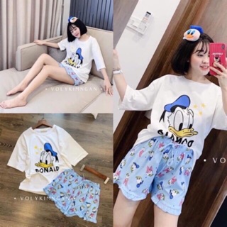 💝 bộ mặc nhà nữ vịt donal và vịt daisy cotton lạnh mt10 - hàng bán shop