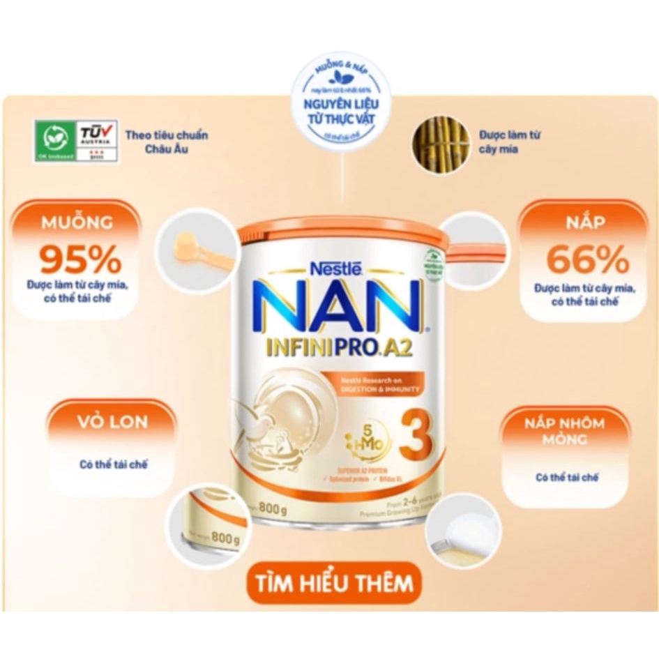 (date 2024)Sữa NAN INFINIPRO A2 800g số 3