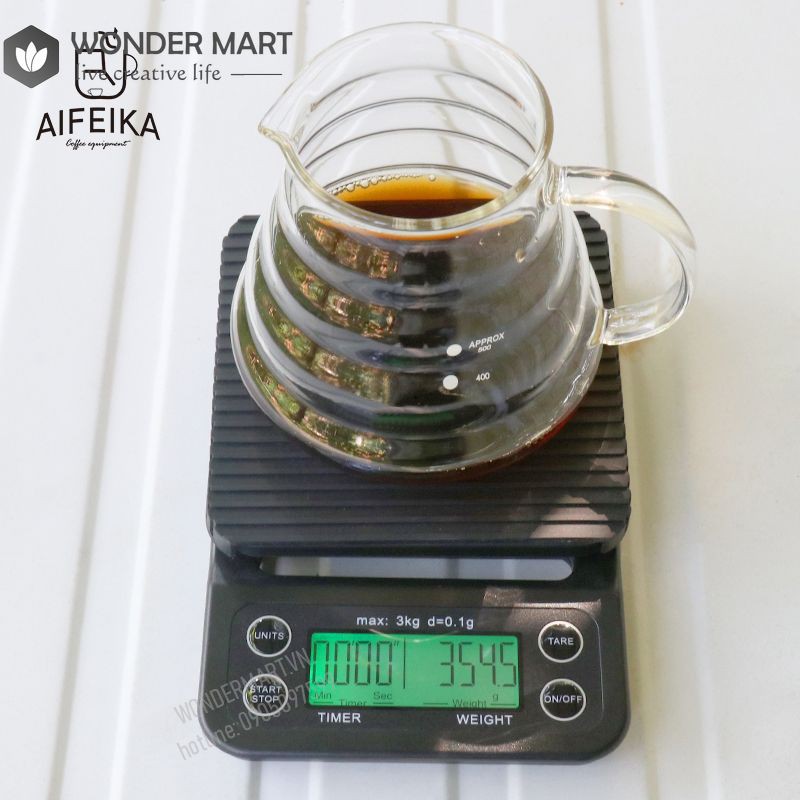Cân cà phê điện tử đếm giờ chuyên nghiệp DripV60 Pour Over Coffee
