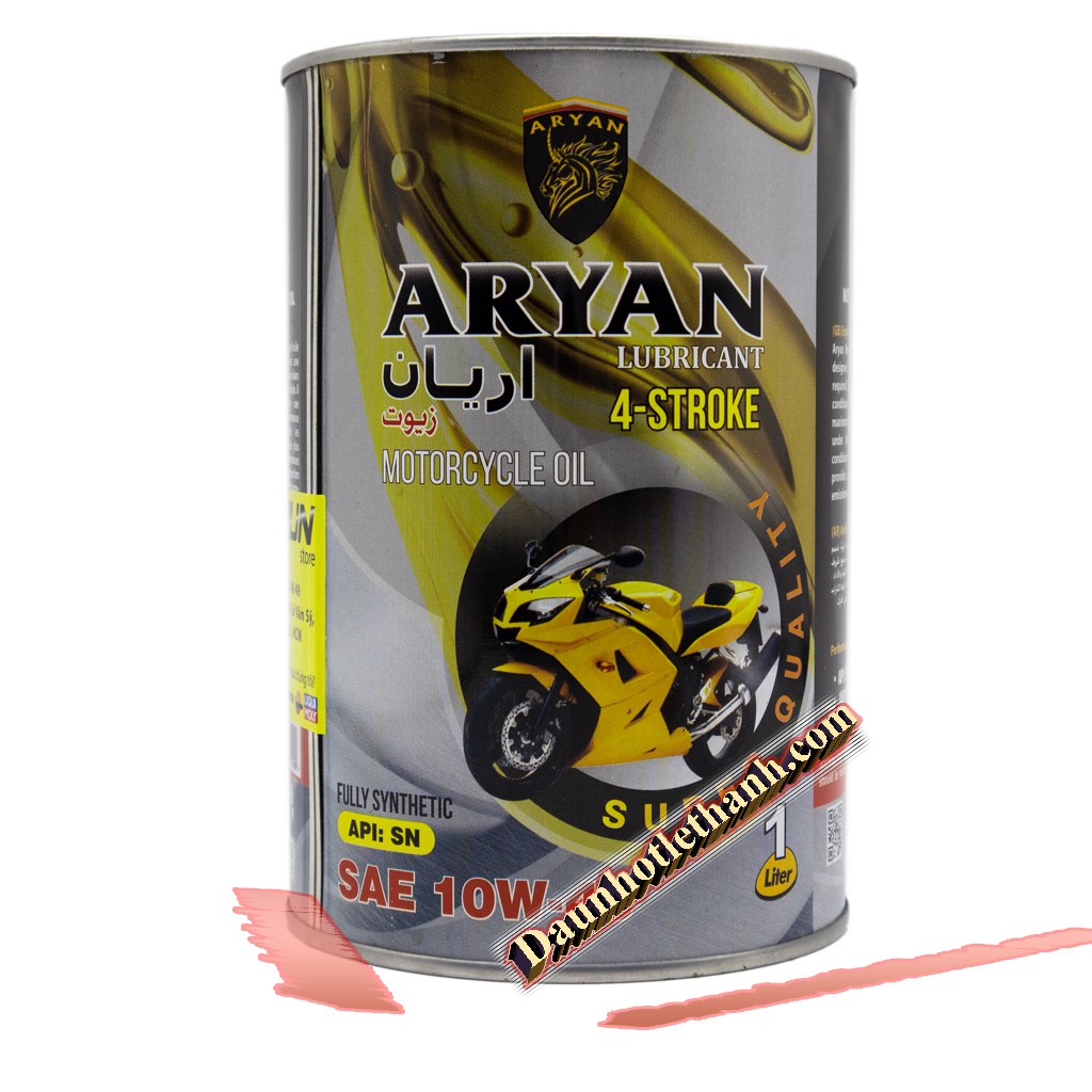 ARYAN MOTOCYCLE OIL 4T 10W40 SN MA2 1000ml - FULLY SYNTHETIC - Nhập Khẩu UAE - Nhớt Tổng Hợp Dành Ch