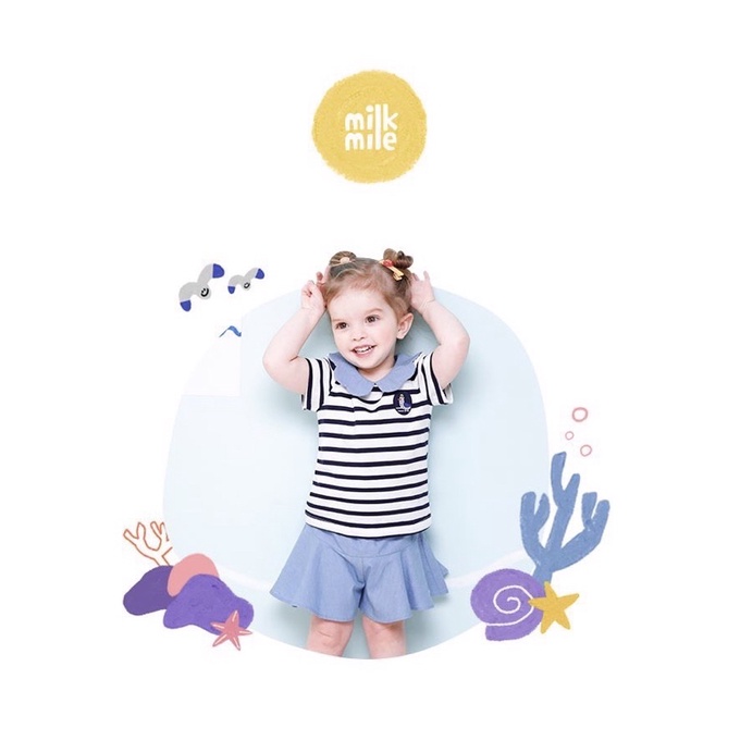 Bộ cộc hè áo kẻ cổ sen xuất Hàn