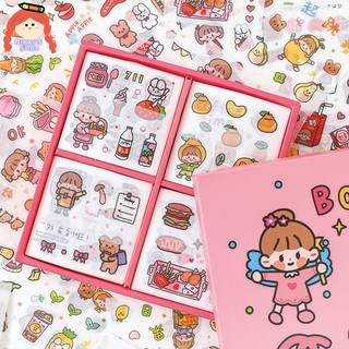 Bộ 100 Miếng Sticker Dán Trang Trí Xinh Xắn
