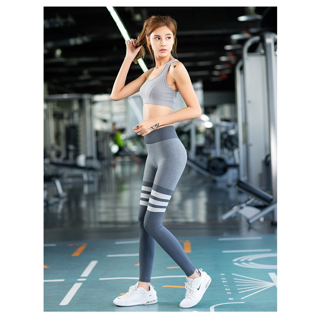 Quần legging đùi phối kẻ ngang chất lượng cao cấp | BigBuy360 - bigbuy360.vn