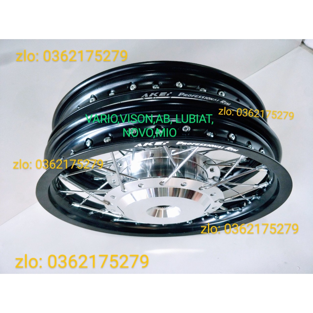 CẶP BÁNH CĂM VARIO .VISON .AB .LUBIAT.NOVO.MIO NIỀN NHÔM AKEI 1.4 1.6,14 IN GẮN VỪA NHƯ ZIN K CẦN CHẾ GÌ HẾT