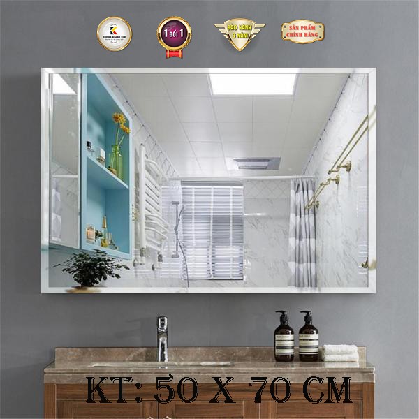 Gương chữ nhật gương thường soi nhà tắm bắt vít hoặc dán keo Gương Hoàng Kim  kích thước 60x80 - guonghoangkim mirror