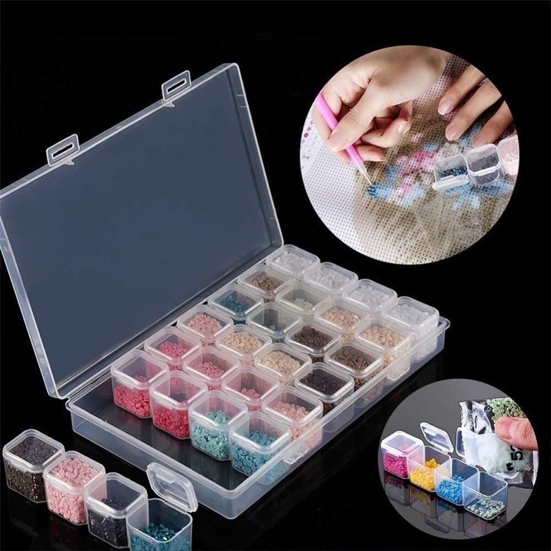 Hộp nhựa đựng đá - phụ kiện trang sức, link kiện