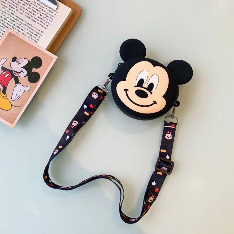 Túi đeo chéo cho bé trai bé gái kiểu dáng nhân vật hoạt hình mickey, minnie dễ thương E1089