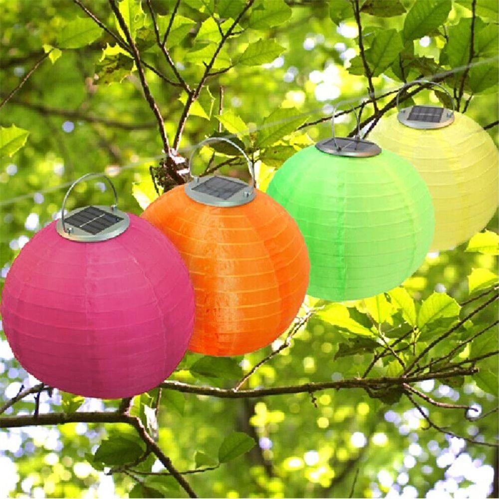PATRICIA Đèn Lồng Treo Trang Trí 12inch Chống Thấm Nước Sử Dụng Năng Lượng Mặt Trời