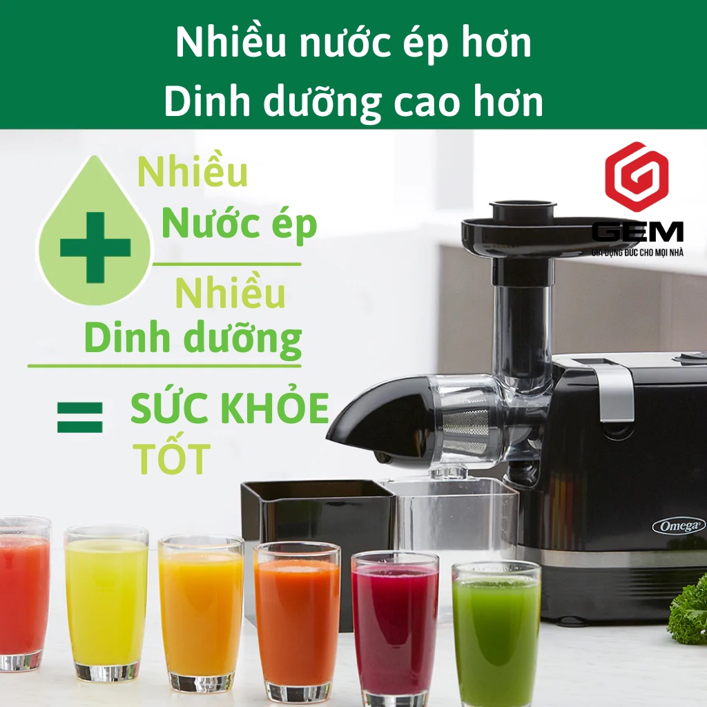 Máy ép chậm trục ngang OMEGA H3000 - Máy ép trái cây Chính hãng, Bảo hành 3 năm