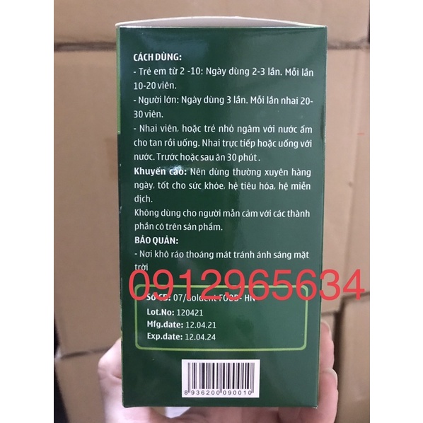 Viên hữu cơ xanh bổ sung chất xơ tự nhiên cho cơ thể khoẻ mạnh 100gr chính hãng