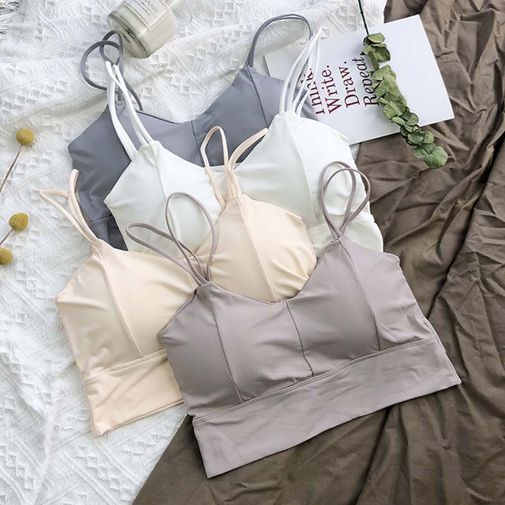 Áo Lót Không Đường May Hở Lưng Bằng Lụa Mát Nhiều Màu Sắc Phong Cách Hàn Quốc Thời Trang Mùa Hè Cho Nữ