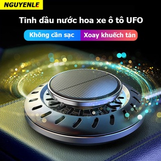 Tinh dầu nước hoa xe ô tô mẫu UFO năng lượng mặt trời , máy khuếch tán xoay toả hương tinh dầu