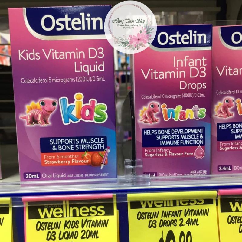 Lọ bổ sung vitami.n D3 cho bé từ sơ sinh: Ostelin Infant Vitamin D3 Drops