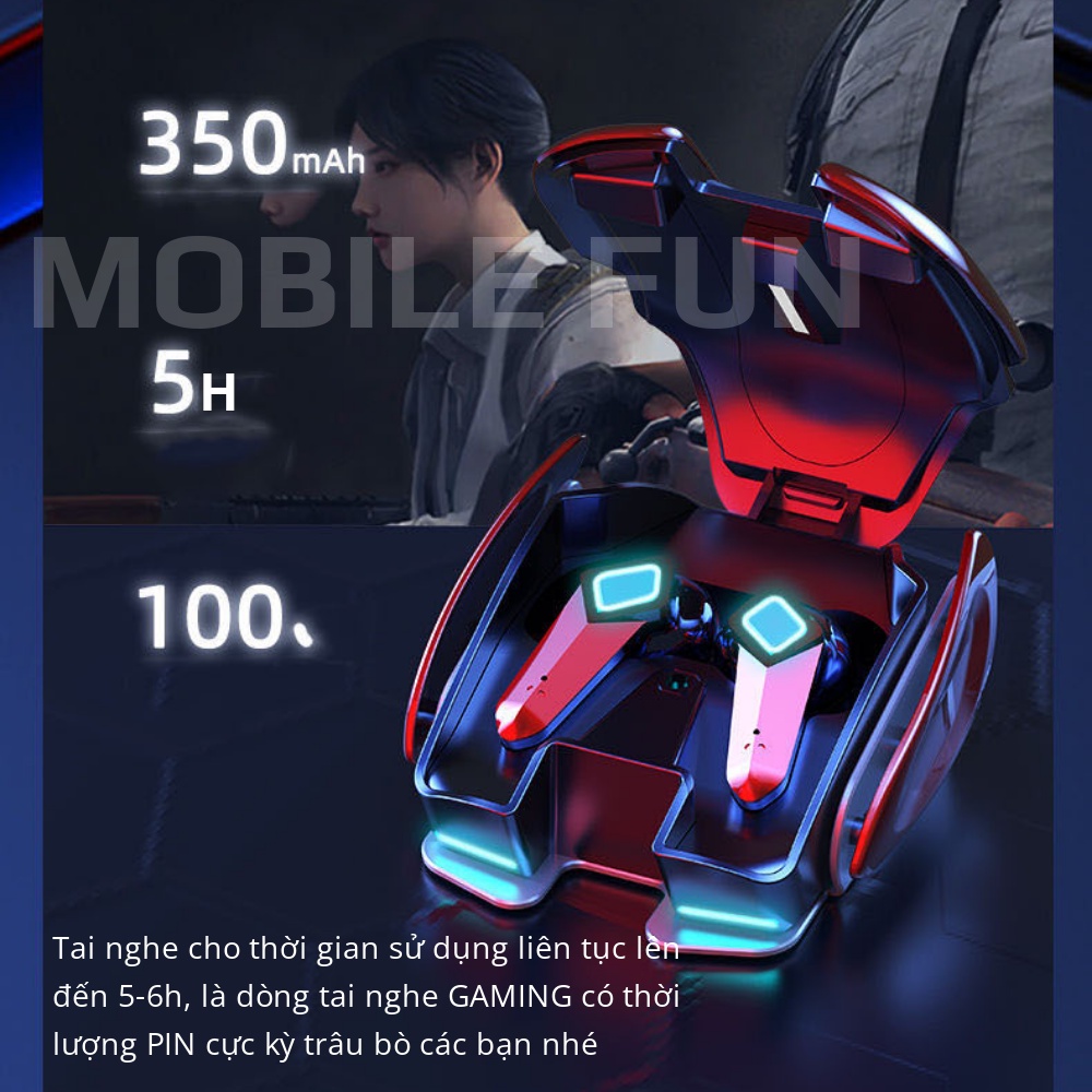 Tai nghe K68 GAMING độ trễ thấp, kết nối bluetooth V5.2. Tai nghe chơi game không dây 2 chế độ điều chỉnh