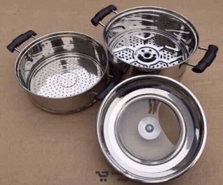 Nồi hấp 3 tầng inox