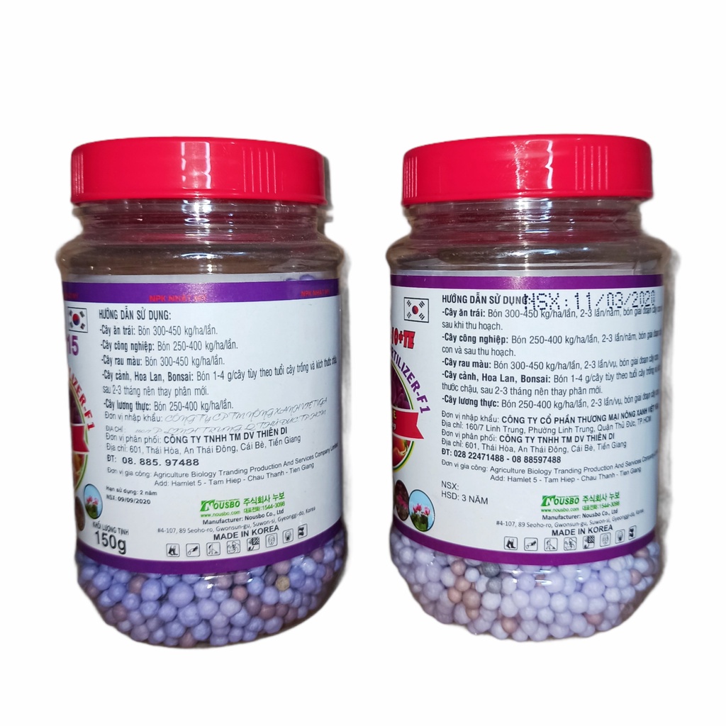 Phân tan chậm thông minh hàn quốc NPK 15-15-15 - Lọ 150g - Dùng cho hoa cây cảnh