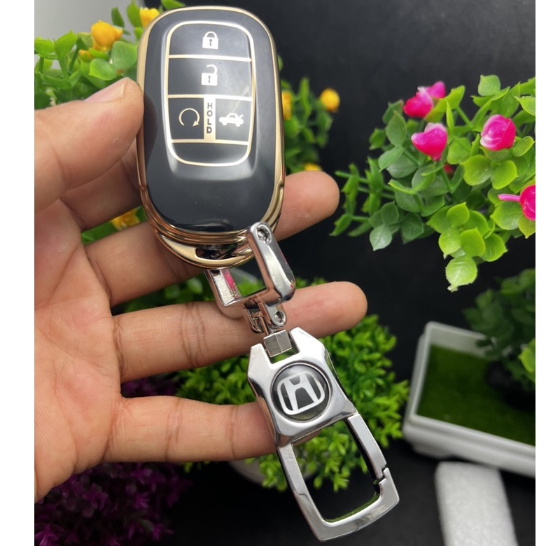 Bọc chìa khóa- ốp chìa khóa  Đen vàng Honda HRV 2022 honda civic 2022