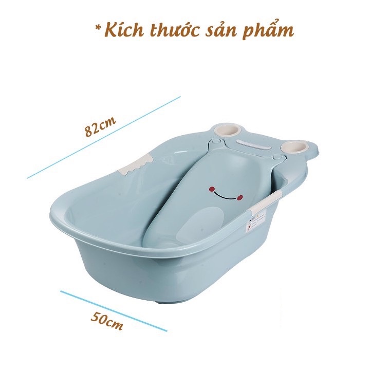 Chậu Tắm Cho Bé BabyJoy Thau Tắm Bé Sơ Sinh Kèm Tựa Lưng Con Ếch Và 2 Cốc Nhựa Cao Cấp
