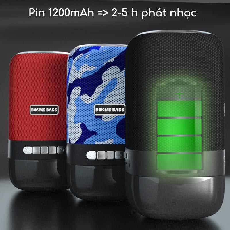 Loa bluetooth không dây mini GGear Booms Bass L22 Loa di động siêu bass toàn dải pin trâu LED RGB dễ dàng di chuyển