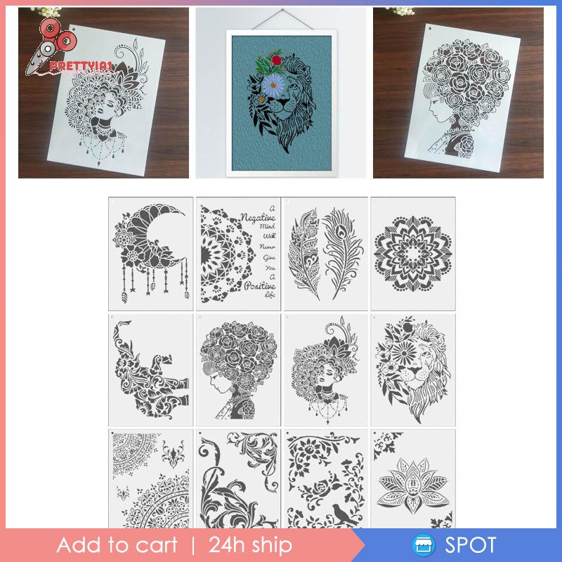 1 Khuôn Vẽ Trang Trí Họa Tiết Mandala Khổ A4 21x29cm