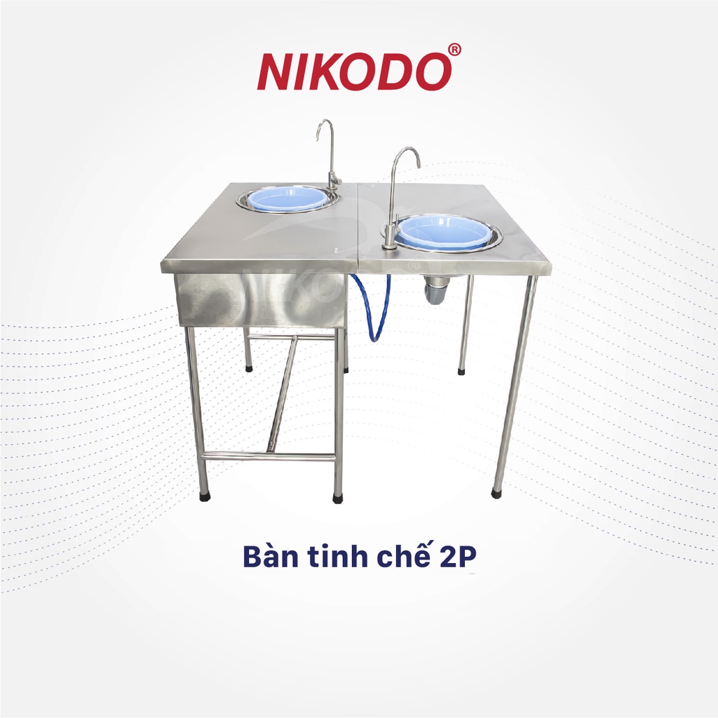 Bàn tinh chế yến 2 người, đạt chuẩn ISO22000, 100% inox 304 không gỉ - Nikodo