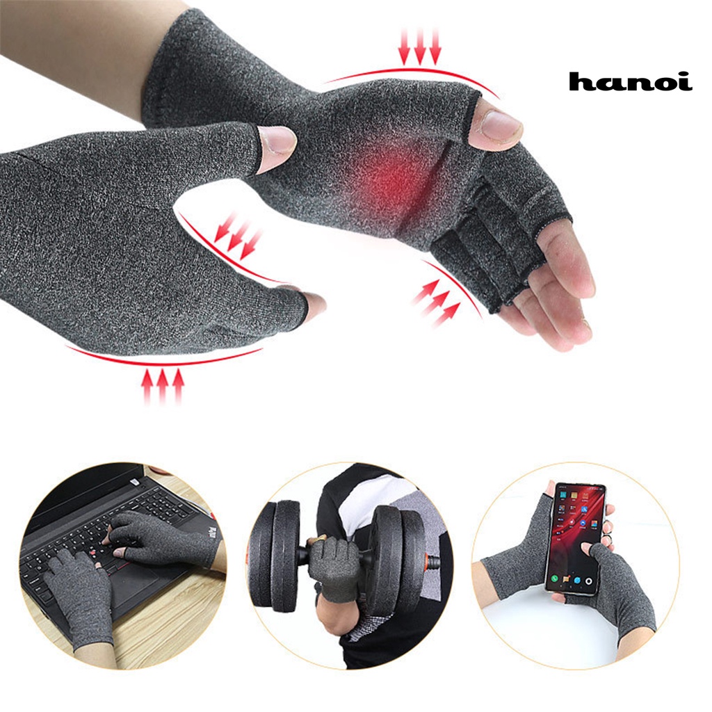 Set 2 găng tay hở ngón bằng vải cotton mềm thoáng khí phong cách thể thao cho nam nữ