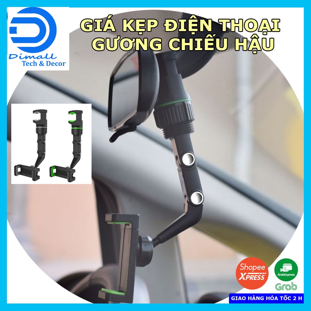 Giá treo điện thoại gương chiếu hậu xoay 360, kẹp ghế sau ô tô, kính chiếu hậu, giá sách, lưng ghế