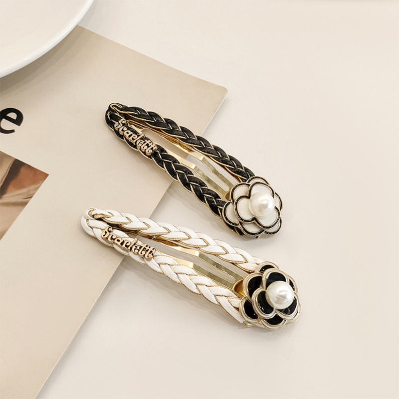 Kẹp Tóc Nhỏ Bằng Da Dệt Tay Hình Hoa Trà Có Mùi Thơm Cho Đầu Kẹp C