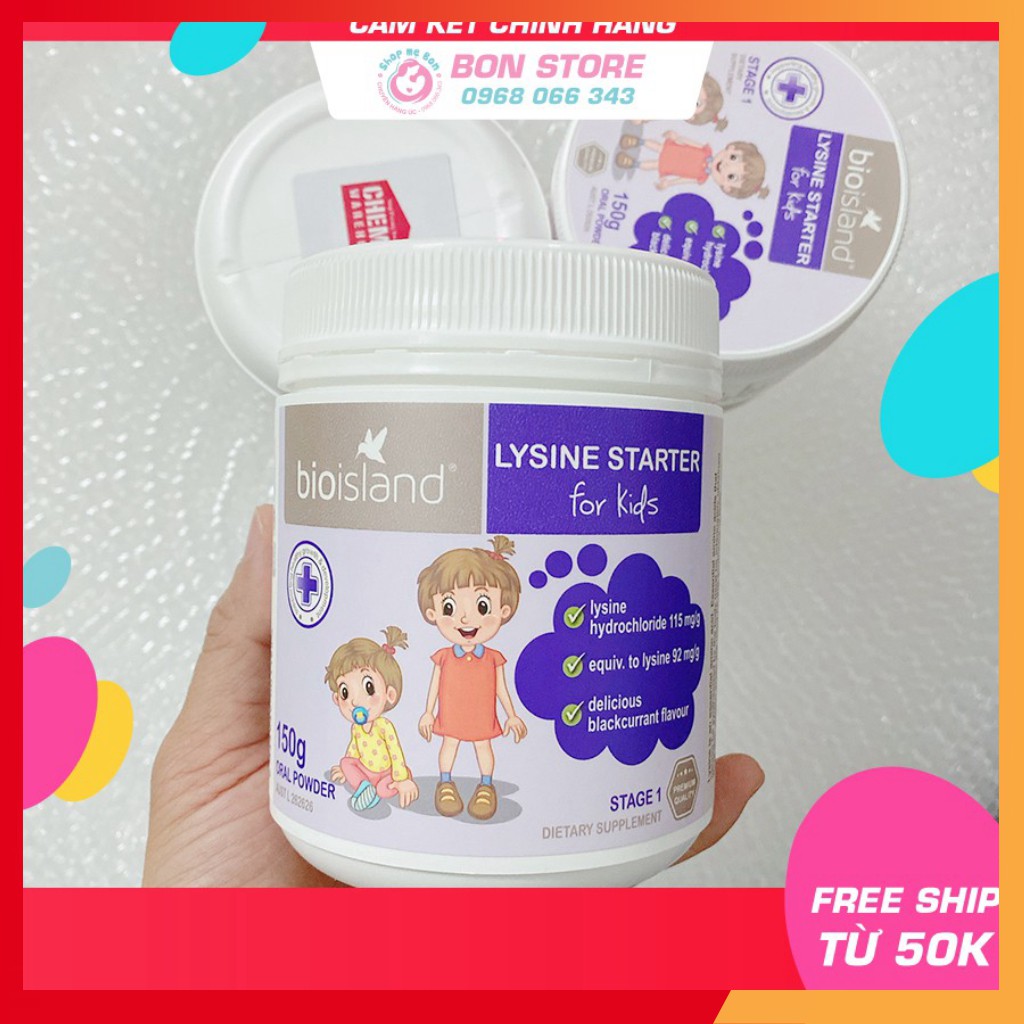 [Có tem Chemist] Lysine Bột Bio Island phát triển chiều cao cho bé từ 6 tháng tuổi (Date mới nhất) -