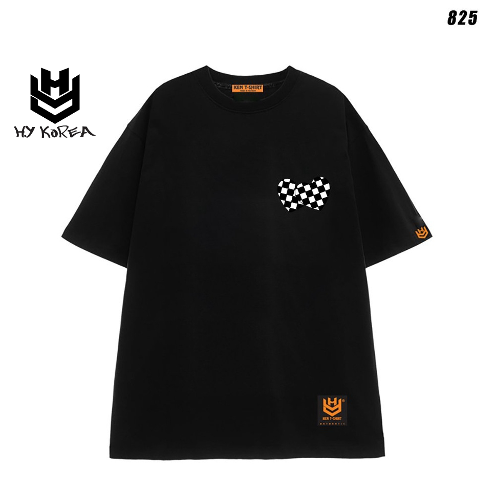 Áo thun nam nữ form rộng nam nữ tay lỡ Thiên thần Lucky Dorg 825 Caro HY KOREA