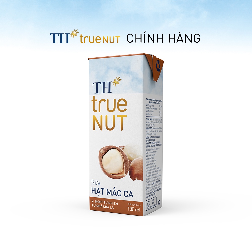 8 Lốc sữa hạt mắc ca TH True Nut 180ml (180ml x 4 hộp)