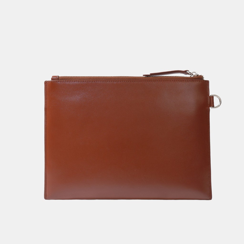 Túi Clutch Nam Da Bò Trơn Cao Cấp FRANK V Pouch Ví Cầm Tay Nam Nhiều Ngăn Sang Trọng Tiện Dụng - Màu Đen