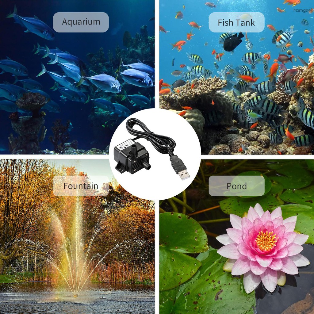 Máy bơm nước không chổi than DECDEAL USB siêu yên tĩnh mini DC5V không thấm nước 120L/H 1.2W nâng 3.28ft