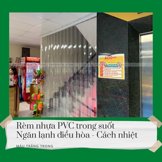 Bộ rèm nhựa PVC dày 2mm KT Rộng 0.95m x Cao 1.9m - Ngăn lạnh điều hòa, ngăn bụi, ngăn côn trùng (đủ phụ kiện cố định)
