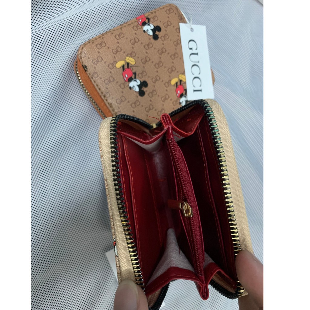 Ví Mini Cầm Tay Nữ In Hình Mickey 3 Màu Hot Nhất Năm Nhiều Ngăn Tiện Dụng