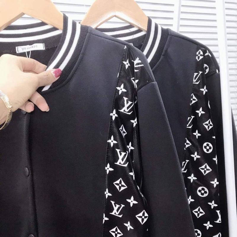 Áo Bomber LV Mã Mới ❤ Áo Khoác Chất Nỉ Cotton Dày Dặn Nam Nữ