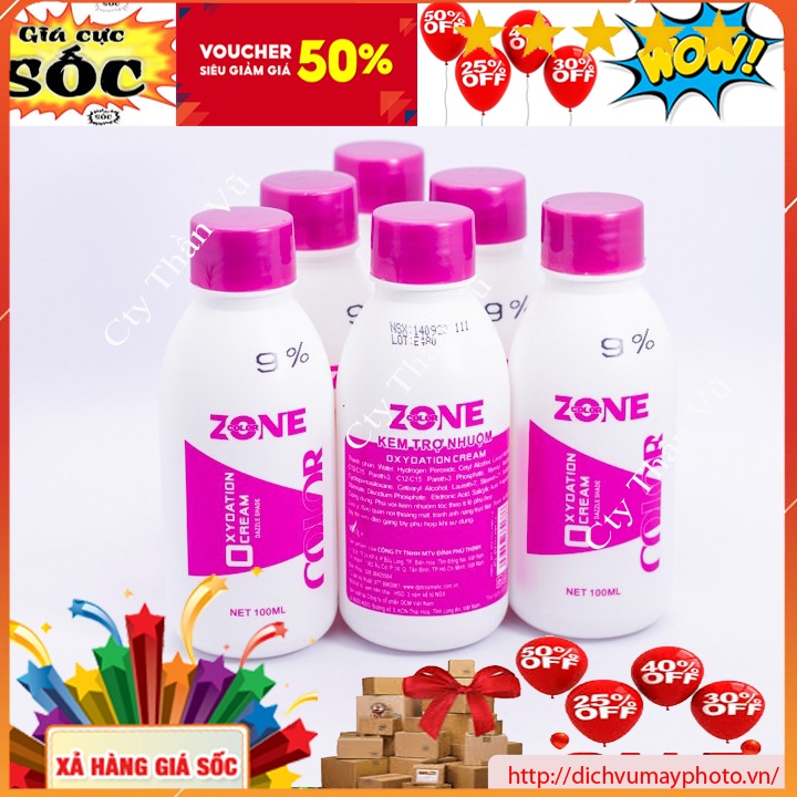 Trợ nhuộm Zone 1200 ml 6, 9, 12 % hương mới bảo vệ tác động từ kem nhuộm tóc