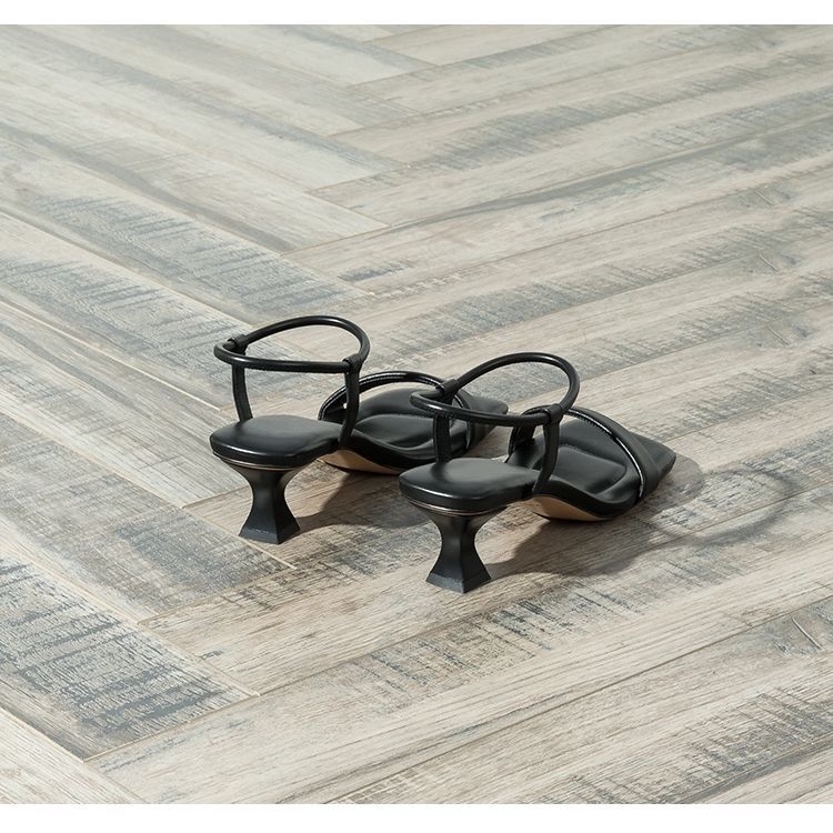 Sandal cao gót 5p mũi vuông quai mảnh sang trọng