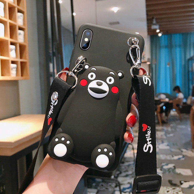 Cartoon gấu mèo Zipper Ví điện thoại Ốp lưng iphone11 pro max 5 5S SE 6 7 8plus X XR XS MAX Silicone Cover | BigBuy360 - bigbuy360.vn