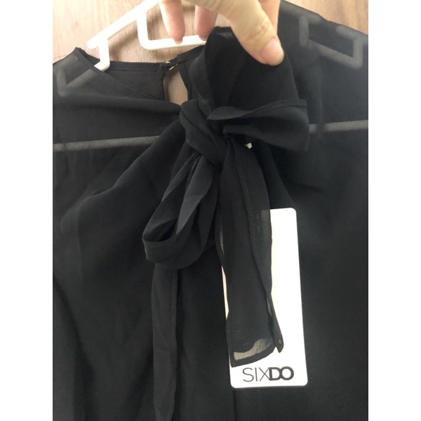 SIXDO newtag áo sơ mi đen vôn mới nguyên tag S/M