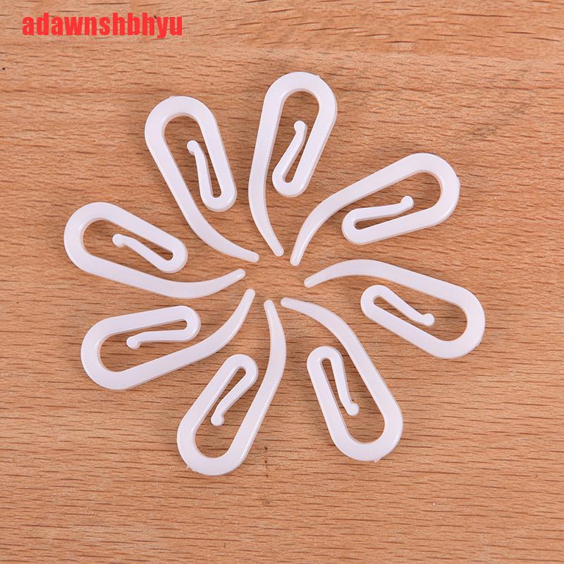 [adawnshbhyu]Plastic 100PCS White Plastic 6 shape Window Curtain Pleat Hooks Hanging Hooks