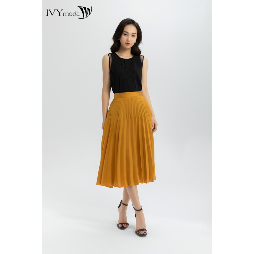 _Chân váy lụa xếp ly cách điệu IVY moda MS 30M6116 | BigBuy360 - bigbuy360.vn