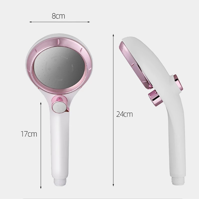Đầu vòi hoa sen tăng áp 3 chế độ viền vàng, hồng cao cấp